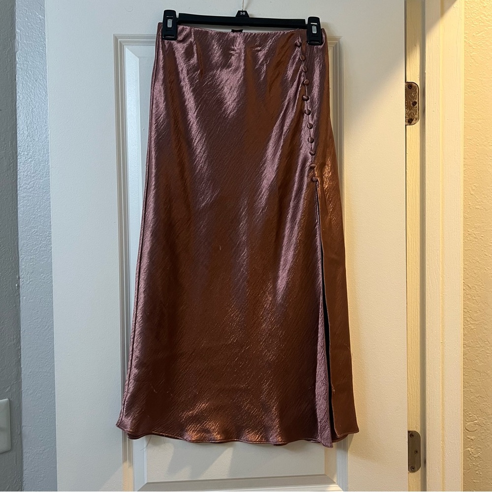 Victoria Secret Rosé Metallic Maxi Skirt